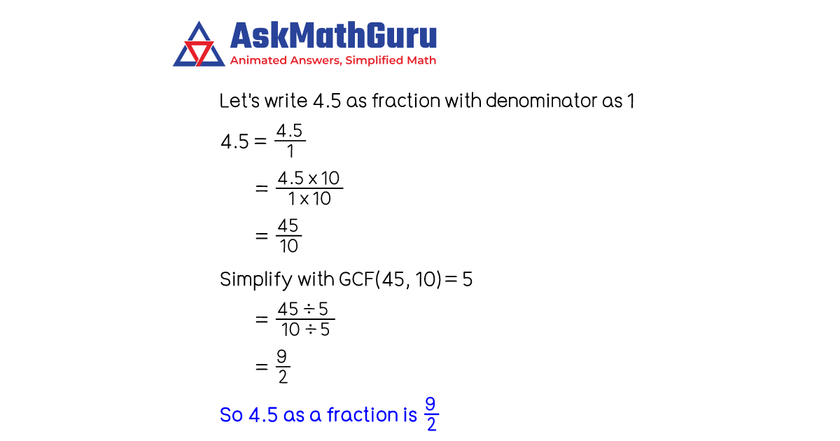 4 5 As A Fraction